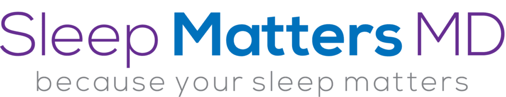 A black and blue logo for mattresses.